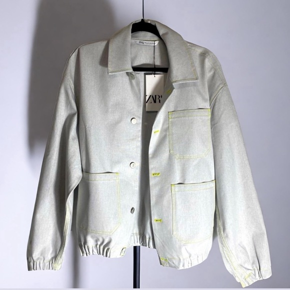 ZARA  Shirt Jacket Rugged Flex Relaxed Fit Denim Unisex Size M - Picture 1 of 10